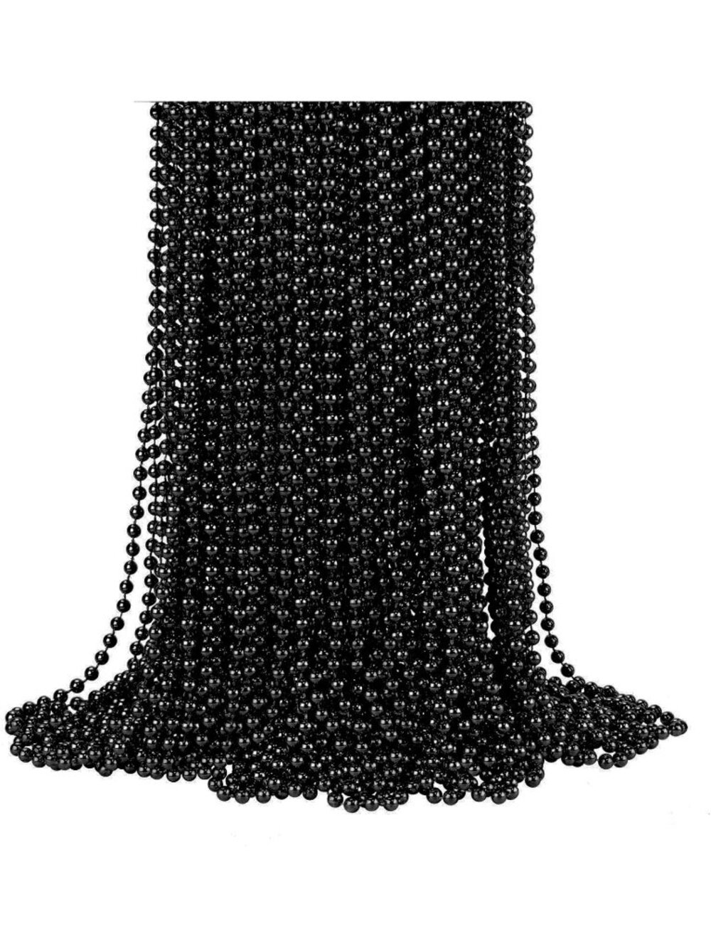 72PCS Purple Mardi Gras Bead Necklaces 33" Halloween Party Favor Beads-Black